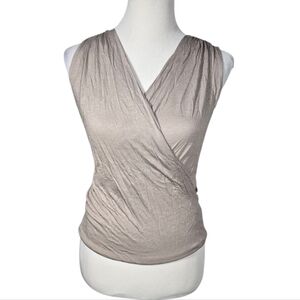 H&M Size X-Small Tan Sleeveless Wrap Front Tank Top NWT